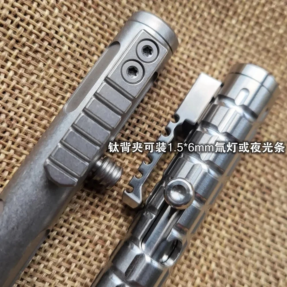 1 Piece Titanium Alloy Bolt Ball Point Pen EDC Office EDC Pen For Signature Compatible with M22 Refill