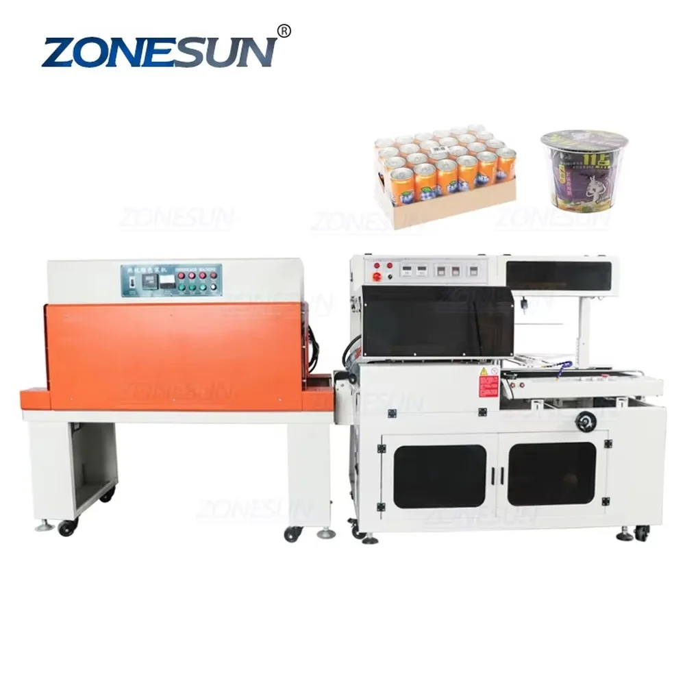 Automatic Shrink Wrap Machine L-Type Sealing Cutting Tunnel Wrapping Equipment for Bottle Carton Packaging