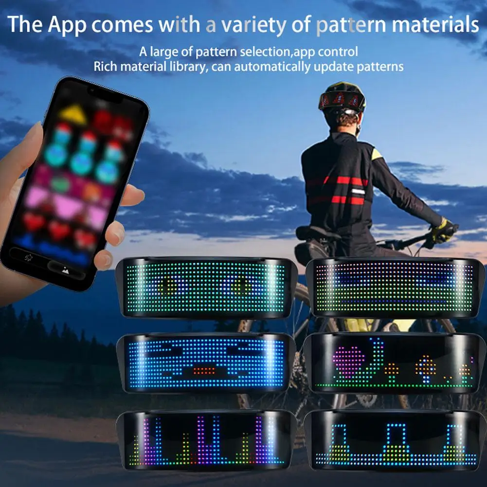 Motorcycle LED Matrix Pixel Panel DIY RGB Scrolling Custom Graffiti Programmable Editing Motorcycle APP Bicycle H1H6