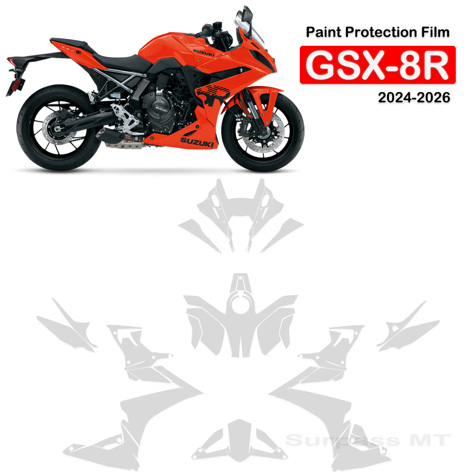 

Защитная пленка PPF для SUZUKI GSX-8R, прозрачная антицарапийная пленка из ТПУ для мотоцикла, защита кузова, 2024-2026