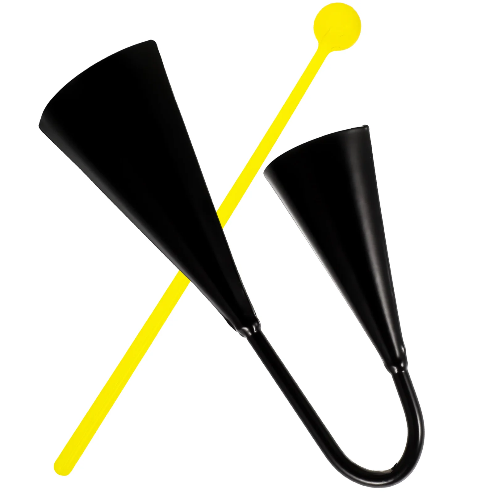 

Double Head Metal Cowbell Durable Iron Musical Instrument for Classroom Doorbell Cheers Cowbells Small Easy to Carry Wood Hammer