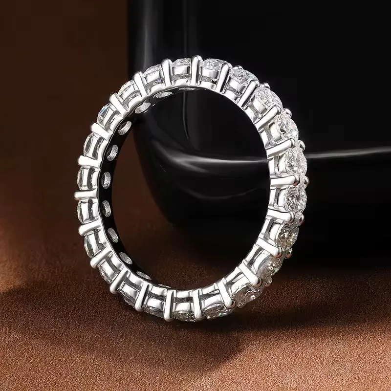 Damen-Moissanit-Ringe mit GRA-Zertifikat S925 Sterling Silber Luxus-Band Funkelnde Ringe Hochzeit Jubiläum Party Geschenke – Detail 5