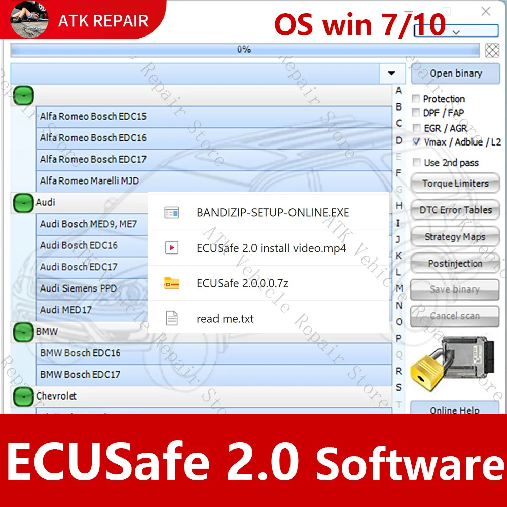 2024 ECUSafe 2.0 OBD externalequipment Diagnostic Car Write a new program ECU For Au-di For V-w For Sko-da Supports English new