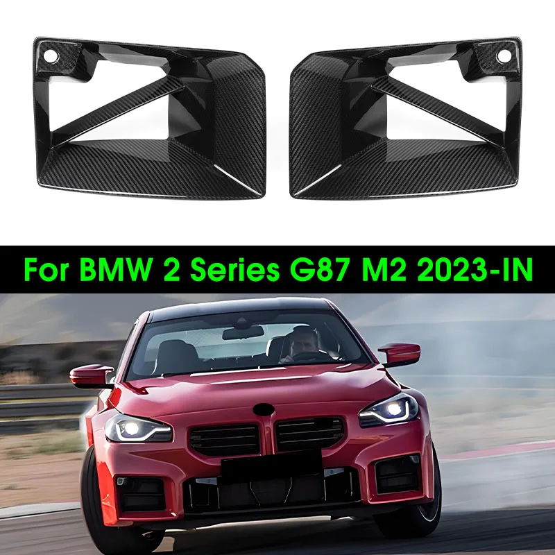 

Real Carbon Fiber Front Bumper Air Vent Cover Air Intake For BMW M2 G87 2023-IN MP-Style Front Ducts PrePreg Gloss Carbon Fiber