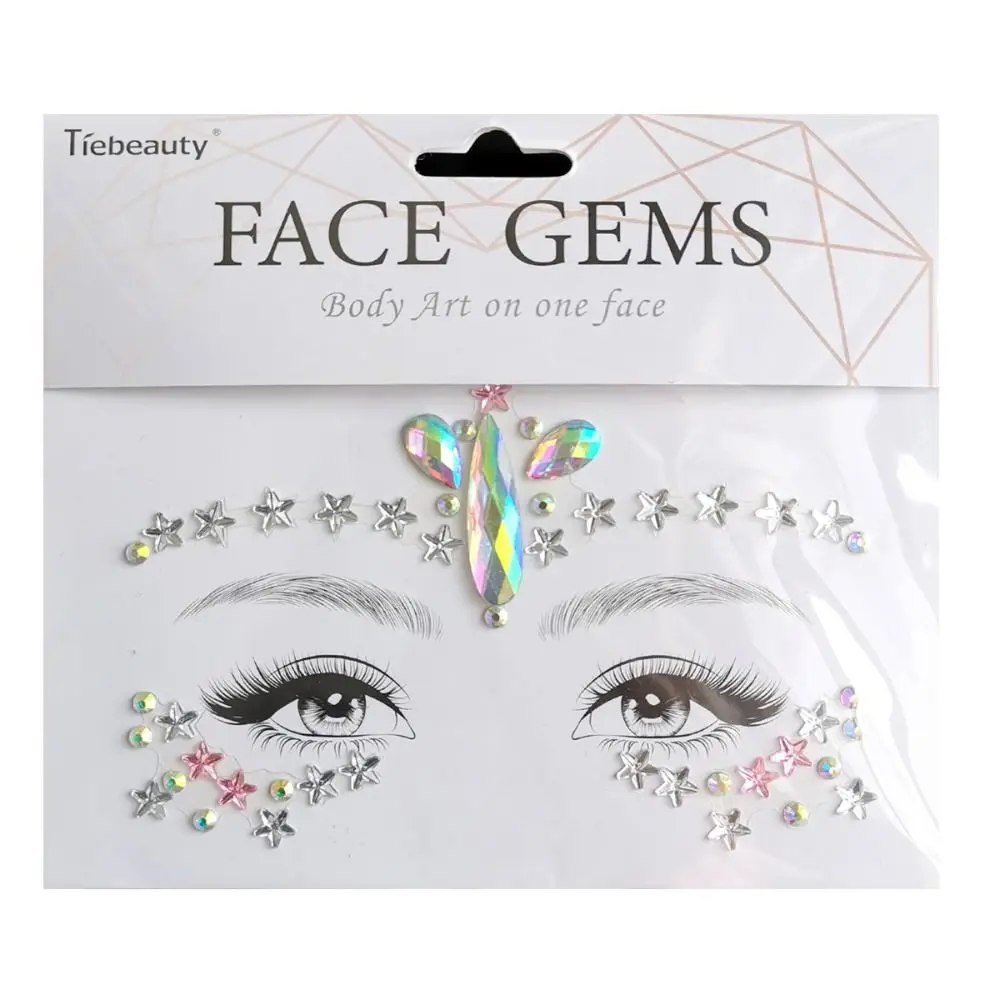

Face Decal Nail Art Decoration Pearls Nail Art Charms Face Body Colored Rhinestone Temporary Tattoo Face Tattoo Stickers