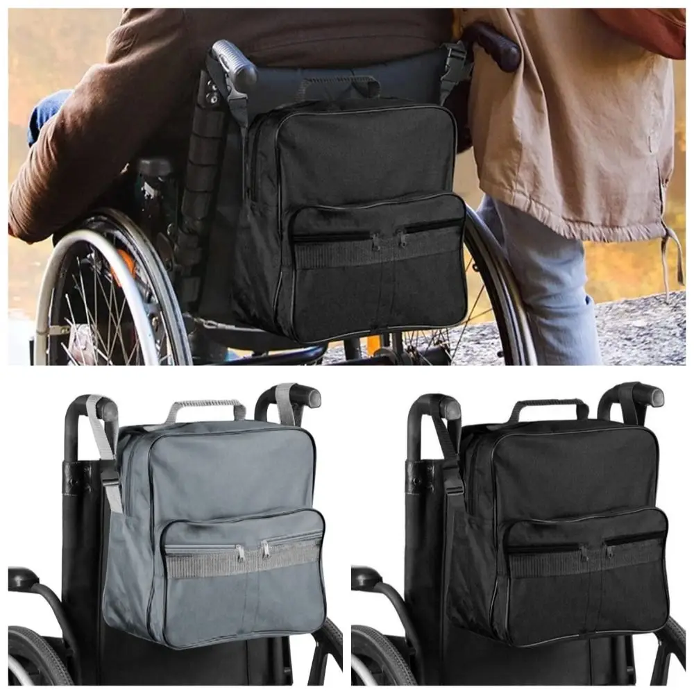

Multi-pocket Wheelchair Storage Bag Portable Waterproof Wheel Chair Hanging Bag with Buckle Large Capacity Chair Organizer Bag