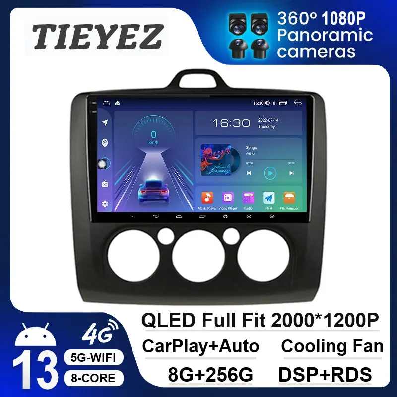 

Android 13 9"QLED Carplay Car Radio Player For Ford Focus Exi MT AT 2004 - 2011 Auto 4G WIFI Multimedia Navigation GPS Autoradio