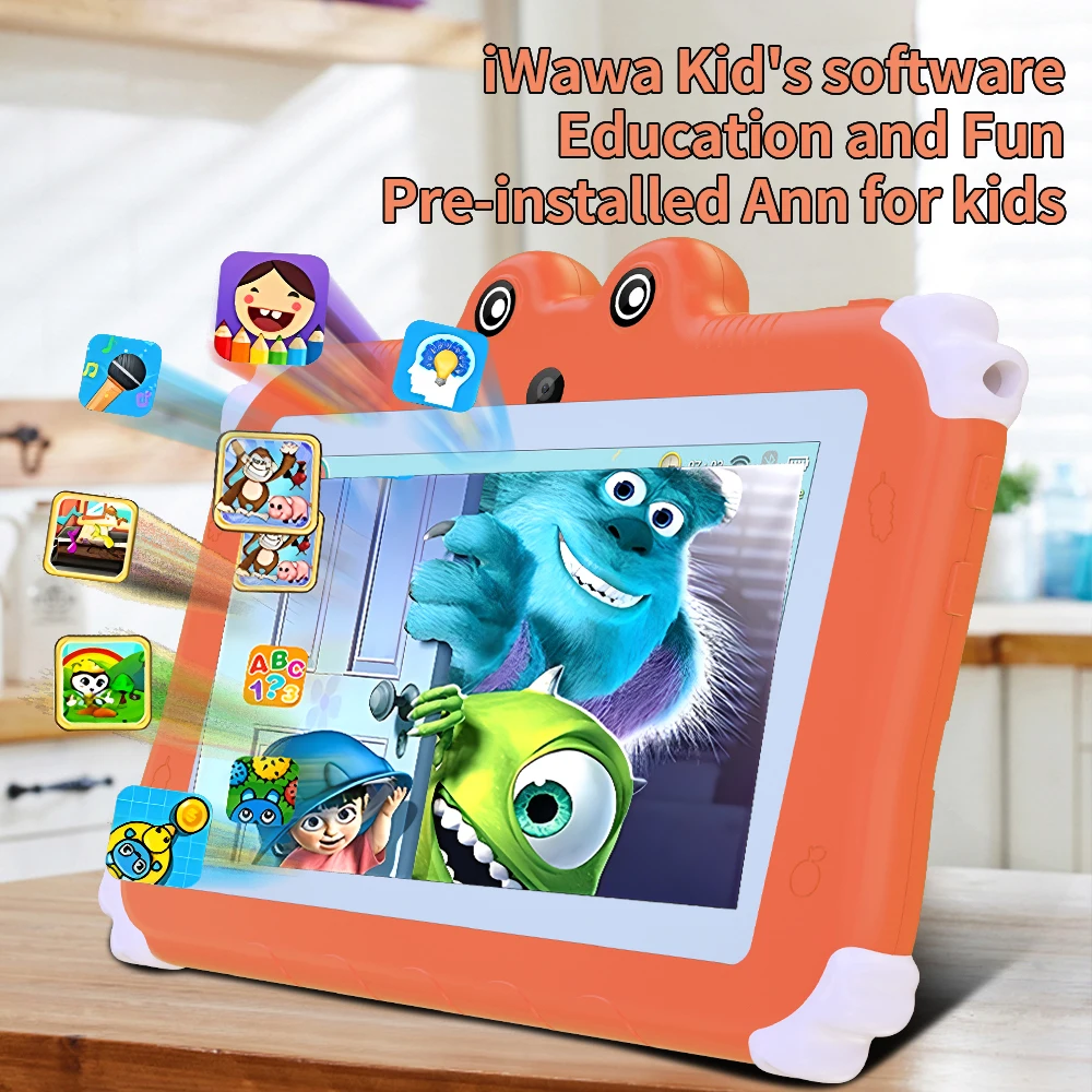 2024 Newest 7 Inch Android 12 Toddler Tablet for Kids WIFI Learning tablet 4GB RAM 64 GB ROM Children Software Installed Gaming