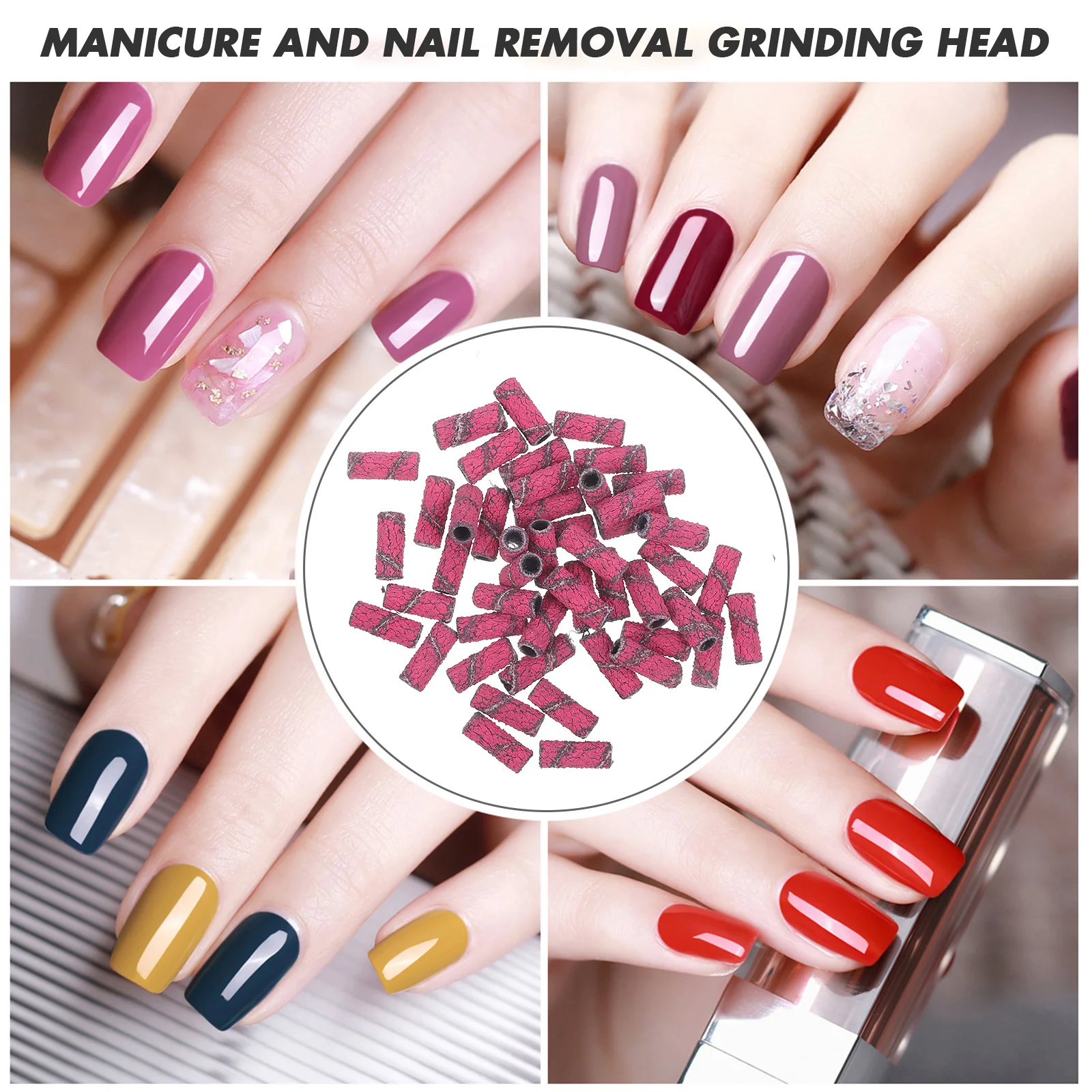 

50 Pcs Nail Sand Ring Bearing Drill Bits Sanding Bands Mini Small for Drills Nails Shaft Core Rings