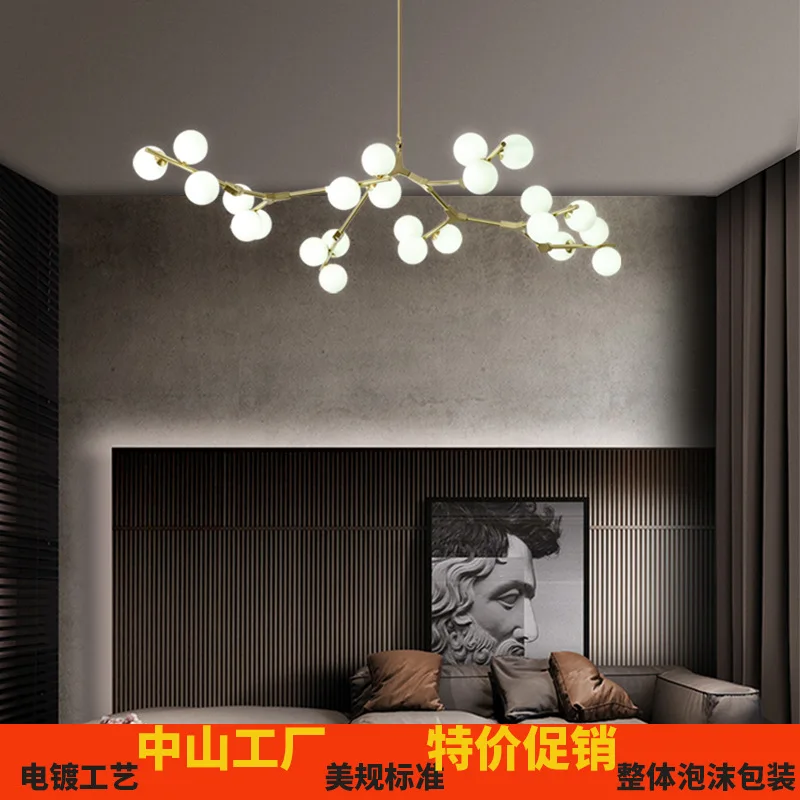 

Nordic Style Luxury Living Room Light Glass Molecular Pendant Lamp Minimalist Modern Dining Room Chandelier for Home Use