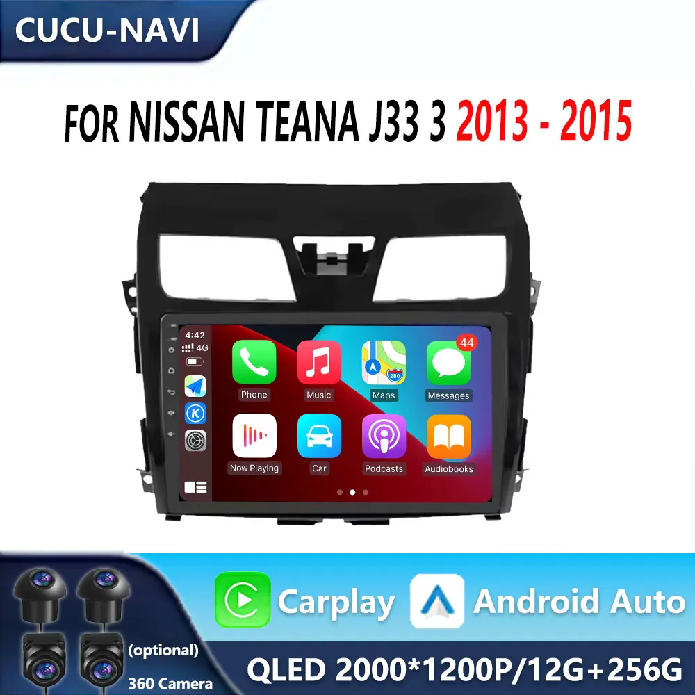 Android 16 Carplay Radio For Nissan ALTIMA TEANA 3 2013-2018 GPS Car Video Player Android Auto WIFI BT GPS navigation 2DIN