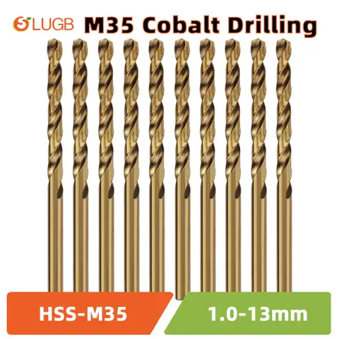 SLUGB Cobalt M35 HSS jeu de forets hélicoïdaux pour métal et acier inoxydable accessoires d'outils de perçage en acier rapide