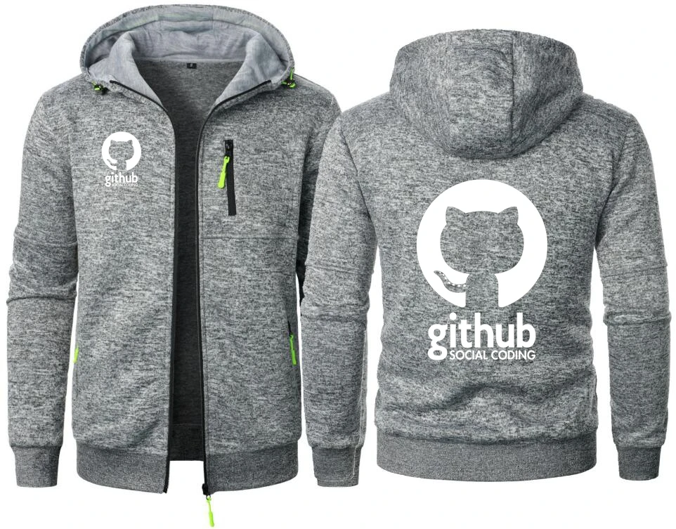مبرمج Github الترميز الاجتماعي المد جاكار جاكيتات هوديس معاطف Git Hub الرجال البريدي سترة مقنعين البلوز الشارع الشهير 55GHH