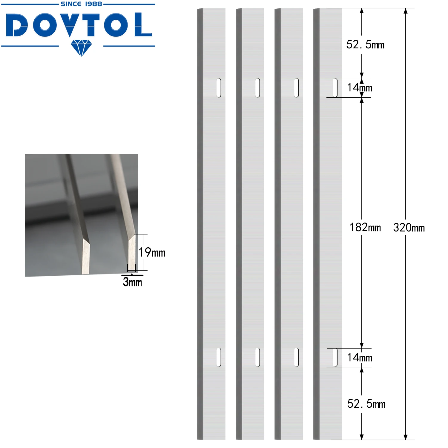 DeWalt DW733 Planer blades knives 4pcs for Thickness Planers with 12.5 Inches Replacement Heat Treated