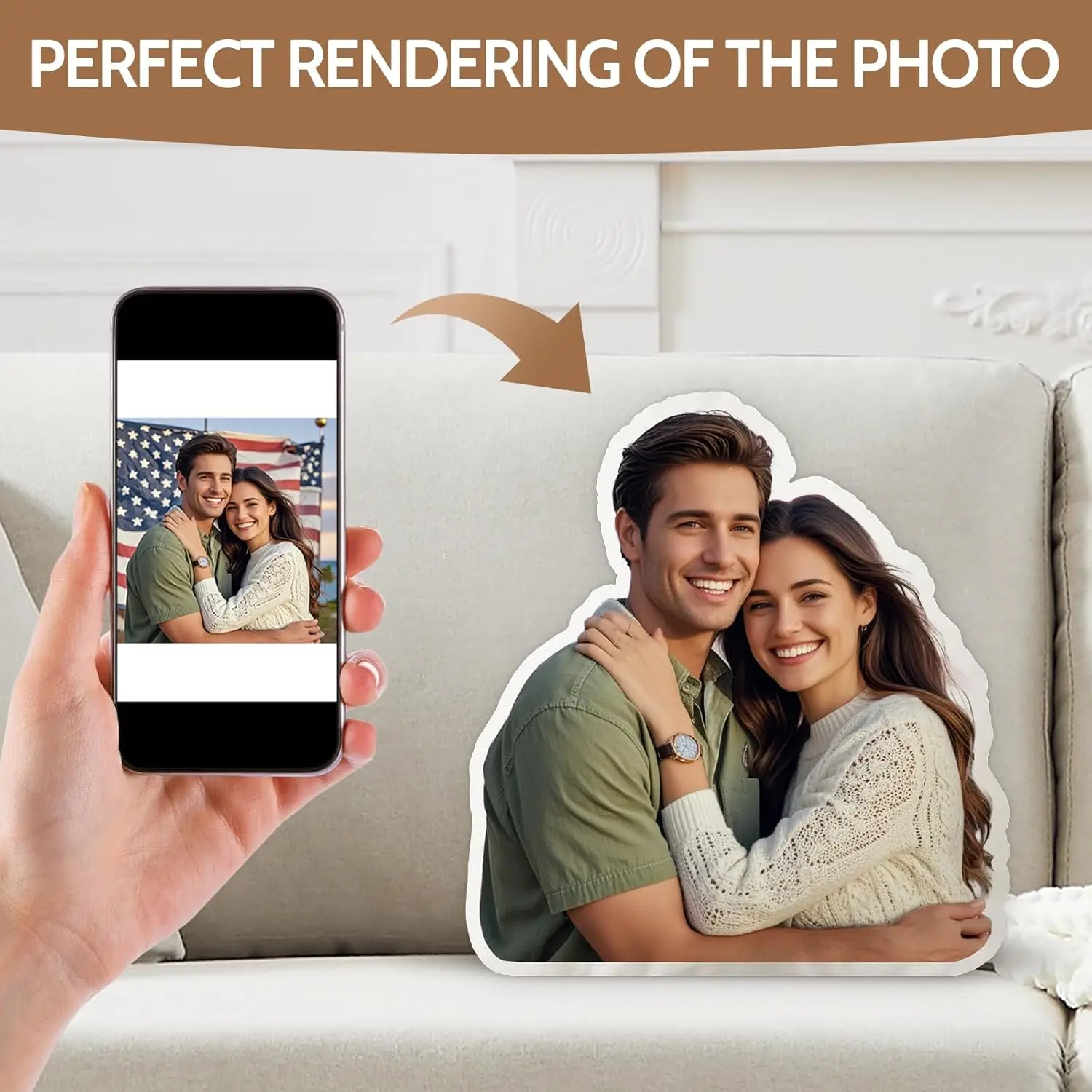 1 Stück personalisiertes bedrucktes Kissen für Paare, individuelles Foto-Sitzkissen, doppelseitig bedrucktes 3D-Kissen, individuelles DIY-Geburtstagsgeschenk