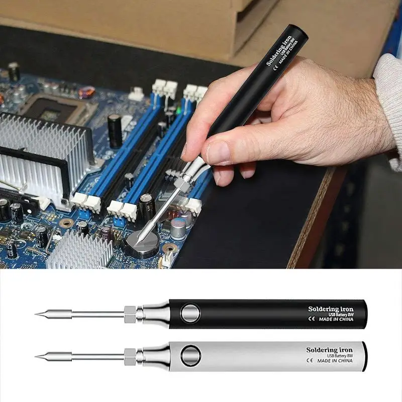 

Pencil Soldering Iron Portable Soldering Iron Kit 1100mAh USB Rechargeable Mini Soldering Pen 10W 3 Modes Welding Soldering Iron