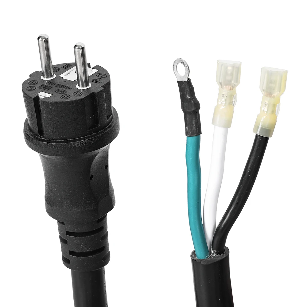 5pcs Open End EU Power Cord Plug Wire Two-Pin EU Plug Cable Extension Cords Extension Cable for Industrial Equipment Europe