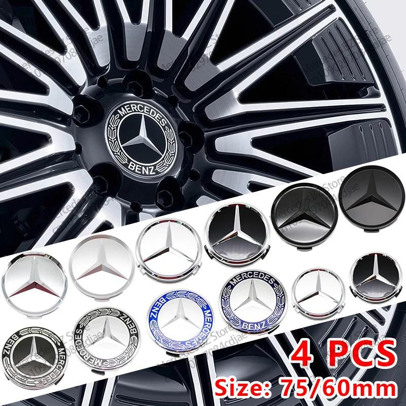 4 шт. 75 мм Автомобильная эмблема колпачки центральной ступицы для Mercedes Benz AMG GLC W203 W206 W220 W205 W211 W212 W201 W210 W108