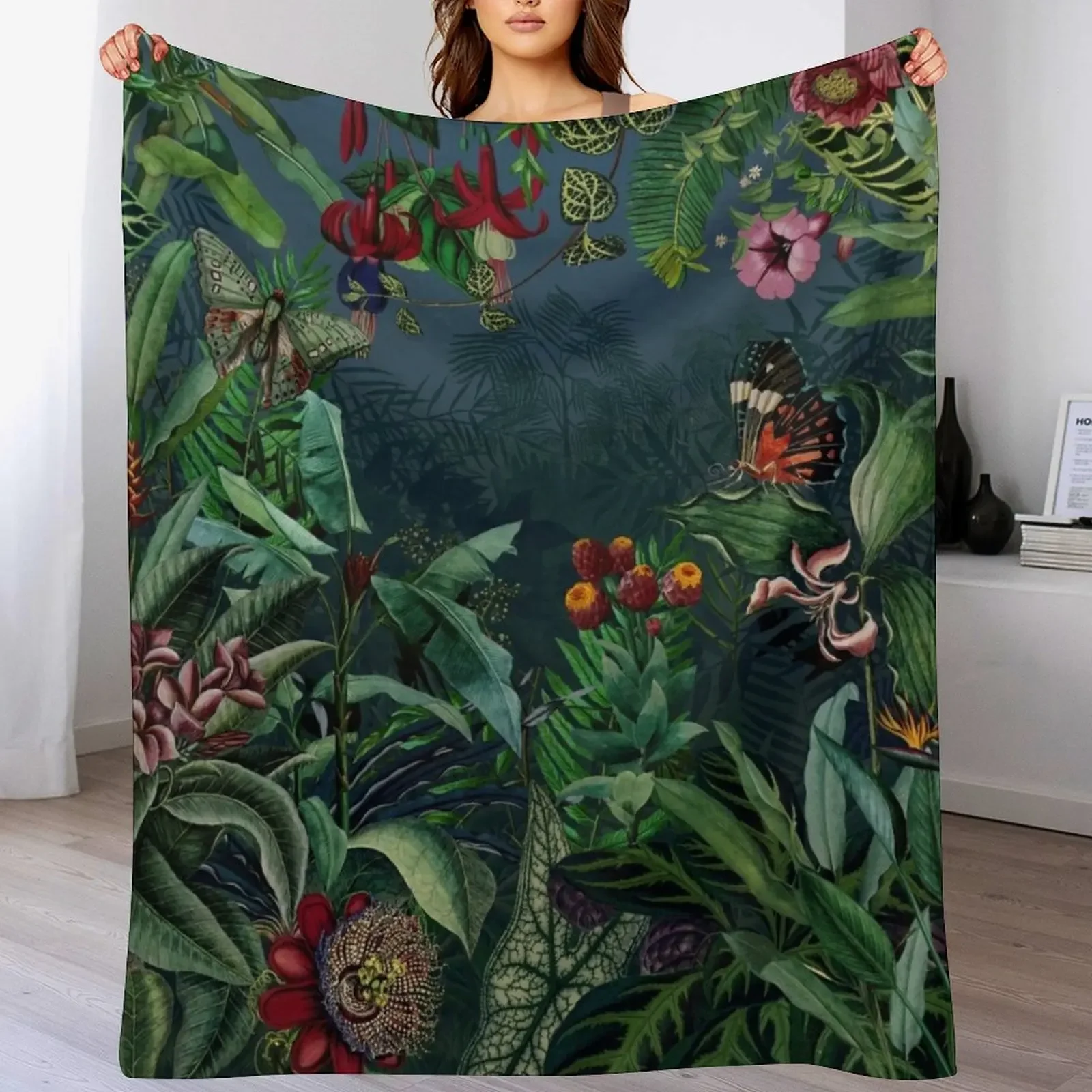

Midnight Rainforest I Throw Blanket Hairys Beach Soft Big Softest Blankets