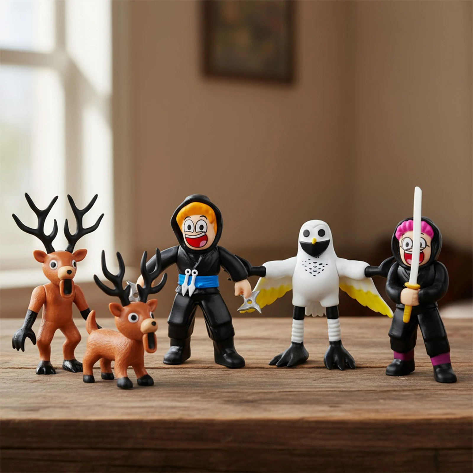 Caliente 5/10 Uds 99 noches en el bosque figura de acción ciervo búho cabra estatuilla modelo de escritorio adornos juguetes Fans regalos de navidad