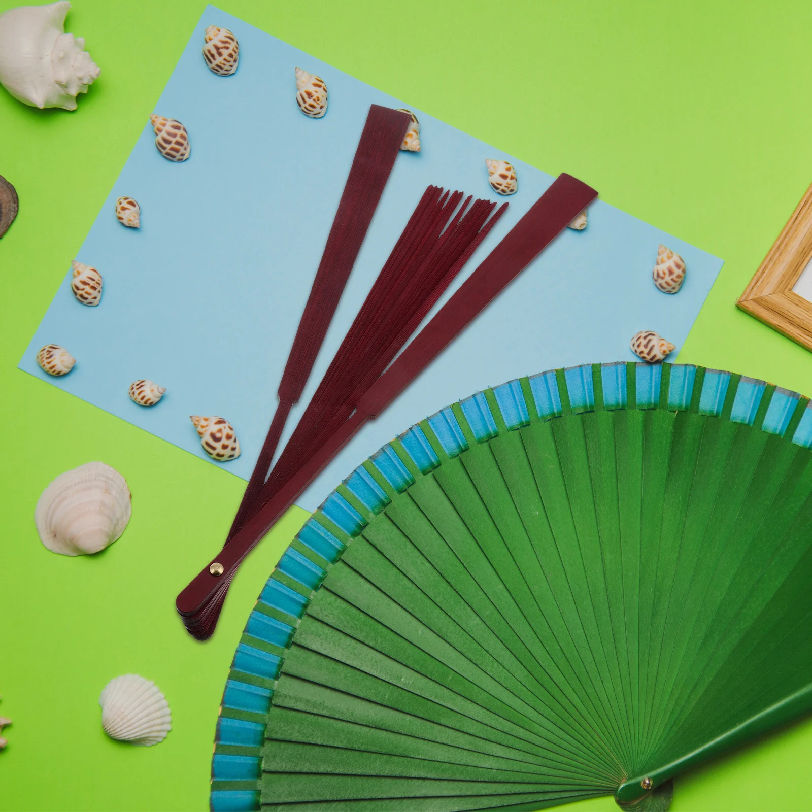 المحمولة DIY للطي مروحة اليد عدة إطار خشبي الأضلاع لم تنته للتخصيص مراوح قابلة للطي مروحة يدوية محمولة باليد