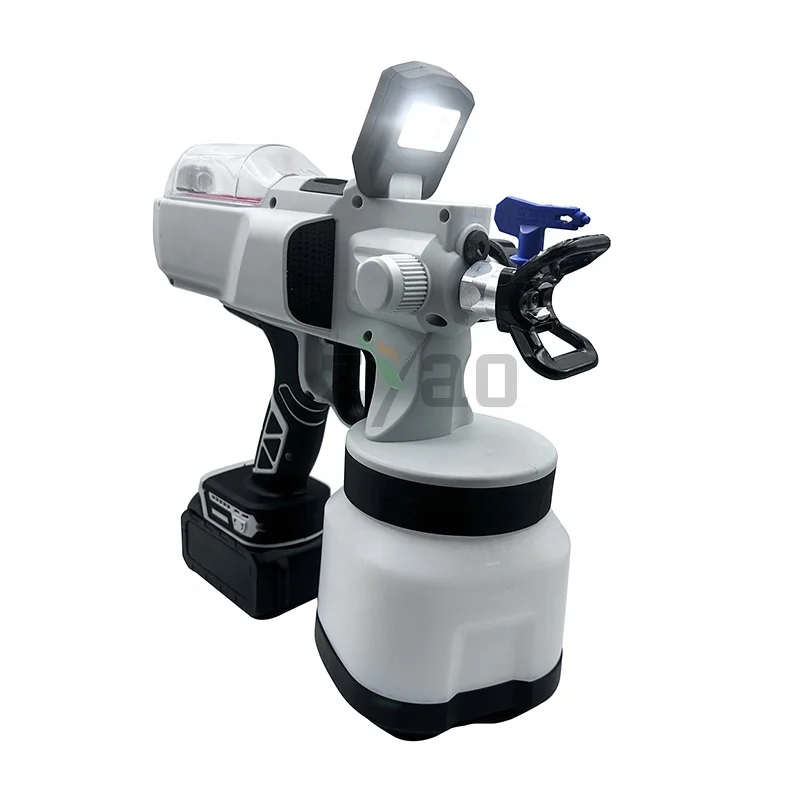 Handheld Electric Wall Paint Spray Gun Machine Plastic Cordless Paint Sprayer Spray Gun with LED Light