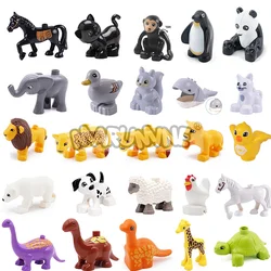Marumine MOC Big Size Bricks Classic City Animals Jurassic Dinosaur Building Blocks Lion Monkey Tyrannosaurus Rex Triceratops