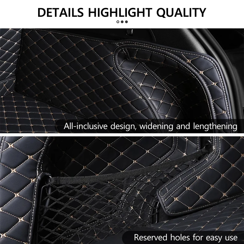 NovaAcc PU Leather Trunk Mats For Tesla Model Y 2017 to 2024 Model 3 2021 to 2024 Cargo Liner Thickened Sponge Car Accessories