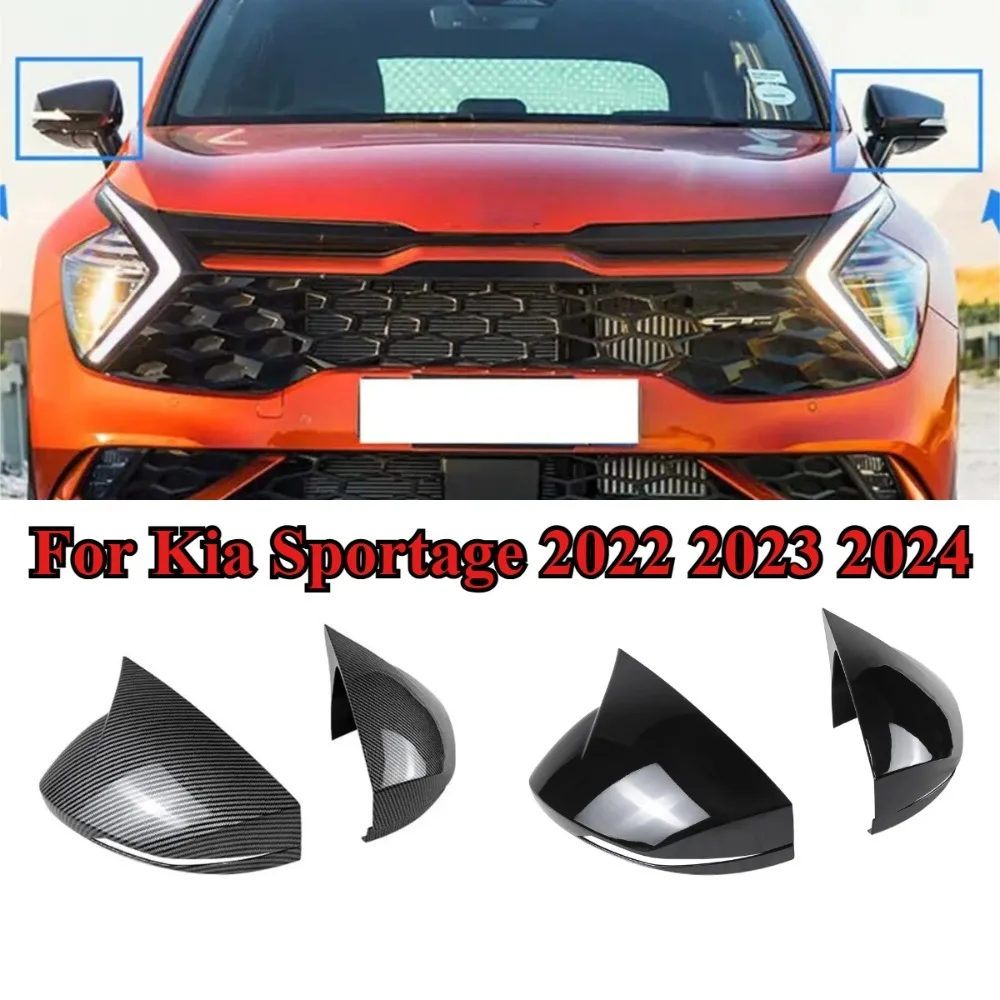 

For Kia Sportage 2022 2023 2024 Car Sticker Rearview Side Mirror Cover Wing Cap Exterior Door Rear View Case Trim