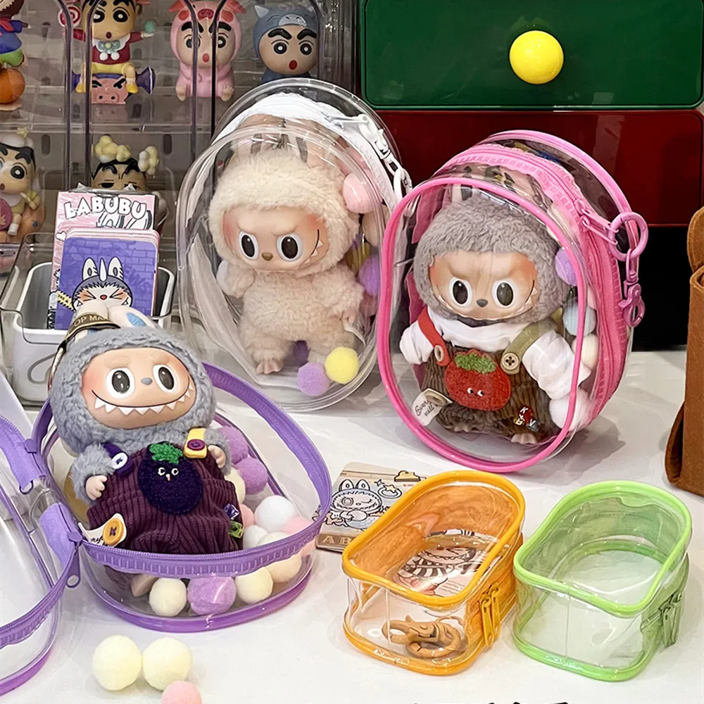 透明なジュエリーオーガナイザー収納ボックス,かわいい人形のディスプレイバッグ,キーホルダー,厚い防塵ケース