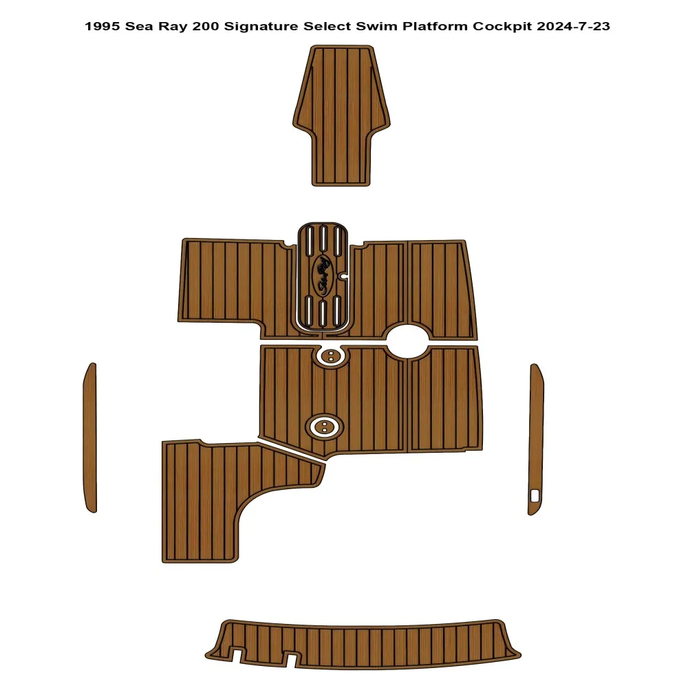 

1995 Sea Ray 200 Signature Select Swim Platform Cockpit Pad Boat EVA Teak Deck Floor Mat SeaDek Style Self Adhesive abnr69n2
