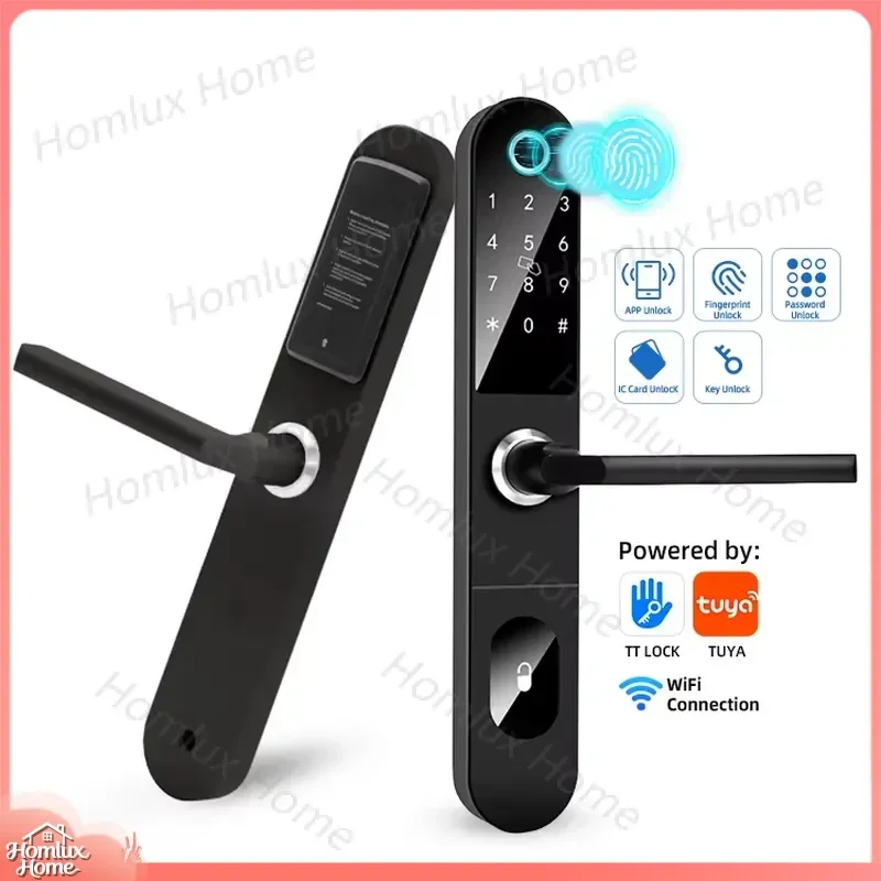 European Standard Smart Lock for Glass Aluminum Doors Electronic Door Lock with Fingerprint Keypad RFID Card Biometric Access