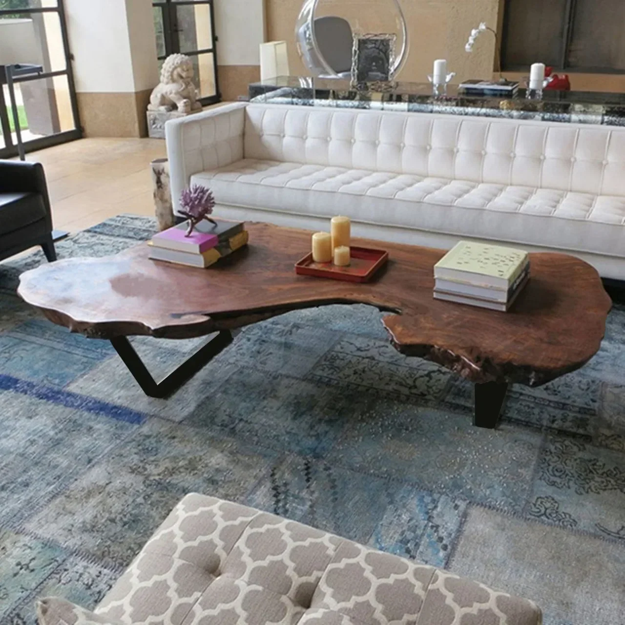 

Environmentally friendly log solid wood coffee table living room low table home simple size apartment modern