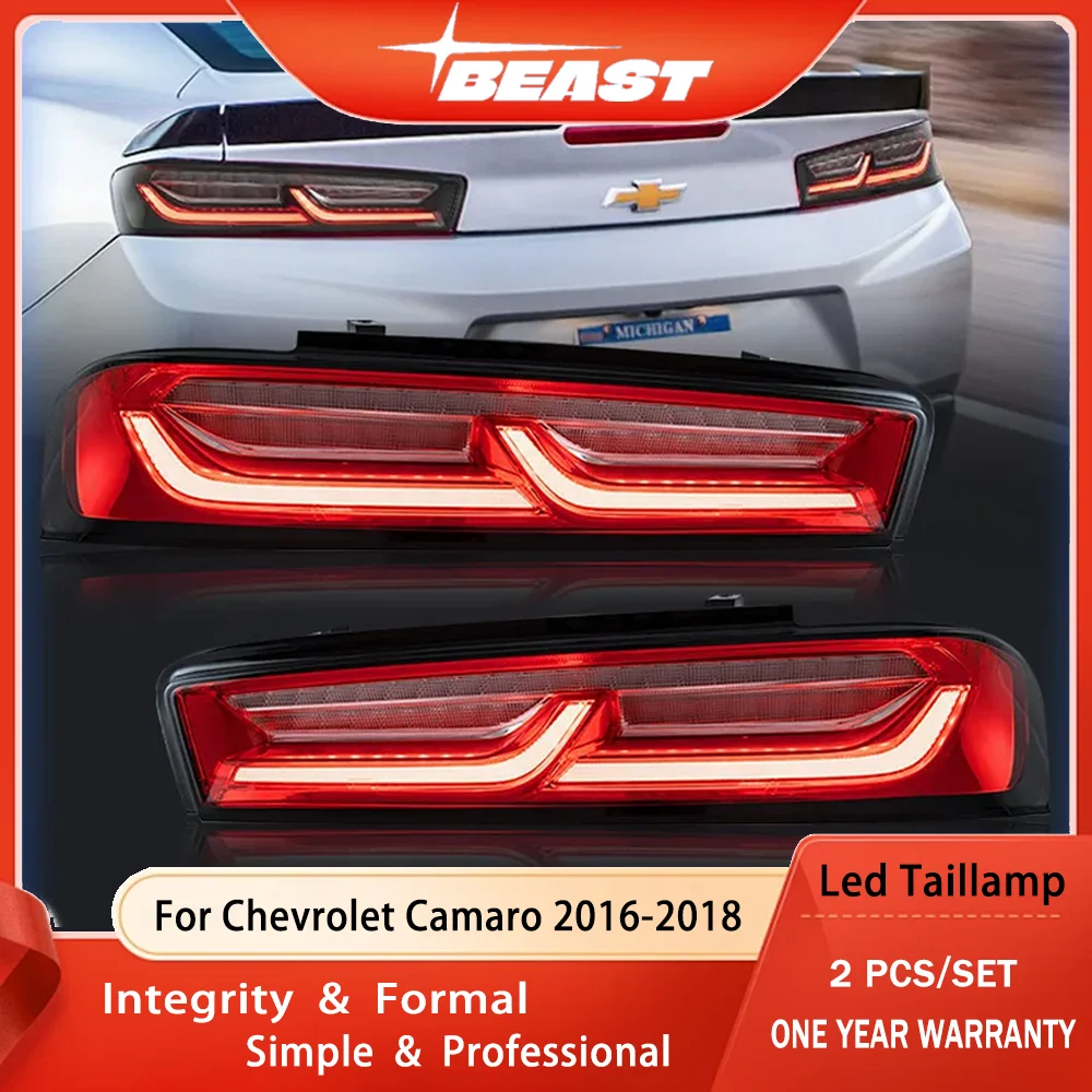 

SMVP 2016-2018 Chevrolet Camaro Plug and Play Tail Light Assembly LED Turn Signal Reverse Lights