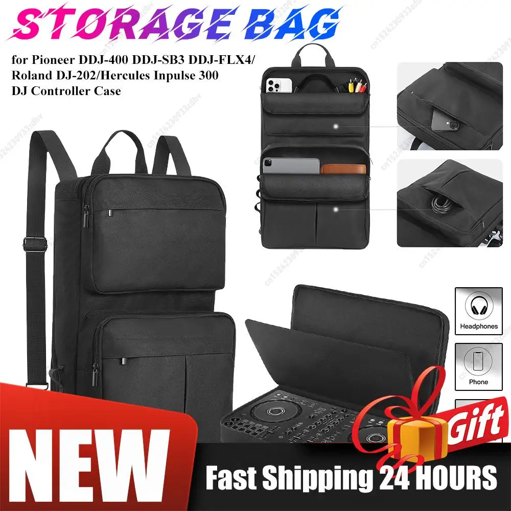 

Рюкзак для DJ-контроллера с регулируемым ремнем, портативная сумка для хранения и путешествий с защитой от царапин для Pioneer DDJ-400, DDJ-FLX4, Roland DJ-202