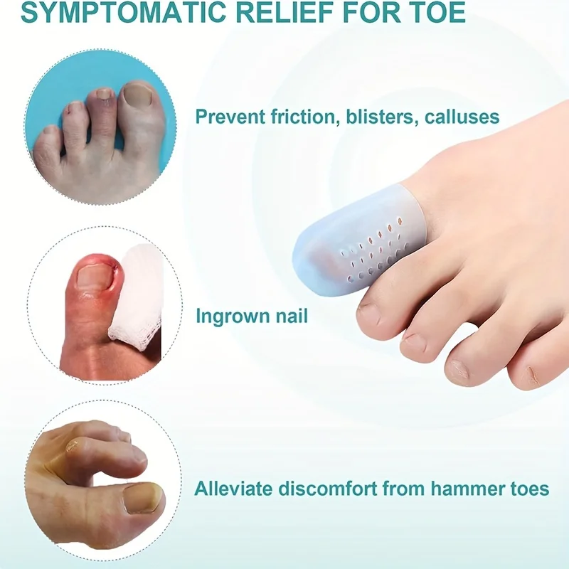 6PCS Toe Separator Breathable Silicon Toe Caps Toenails Protection Elasticity Anti-Friction Sweatproof Foot Protectors Cover