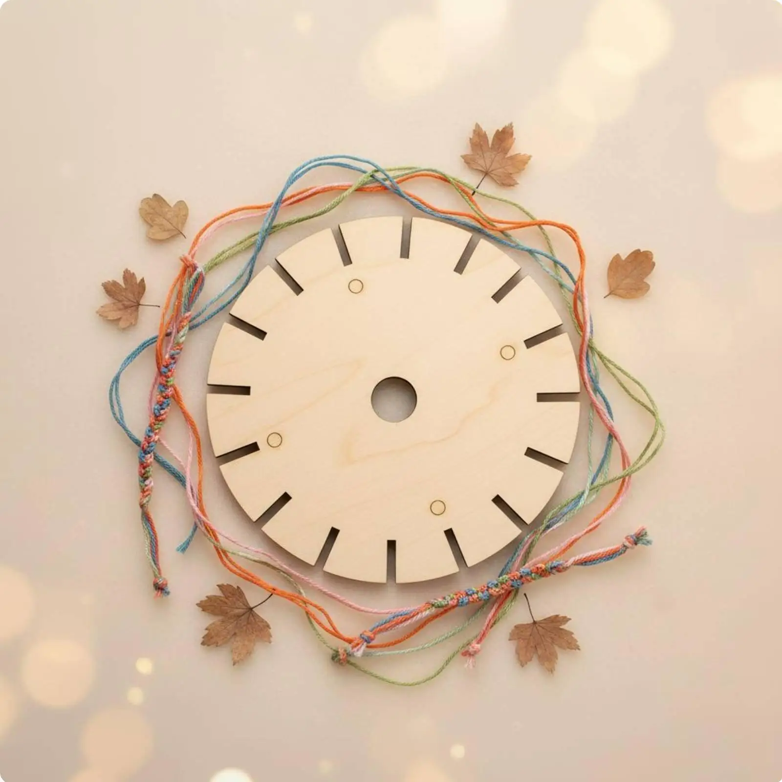 Smooth Boxwood Braiding Wheel for Friendship Bracelet Patterns Craft Hobby Kit