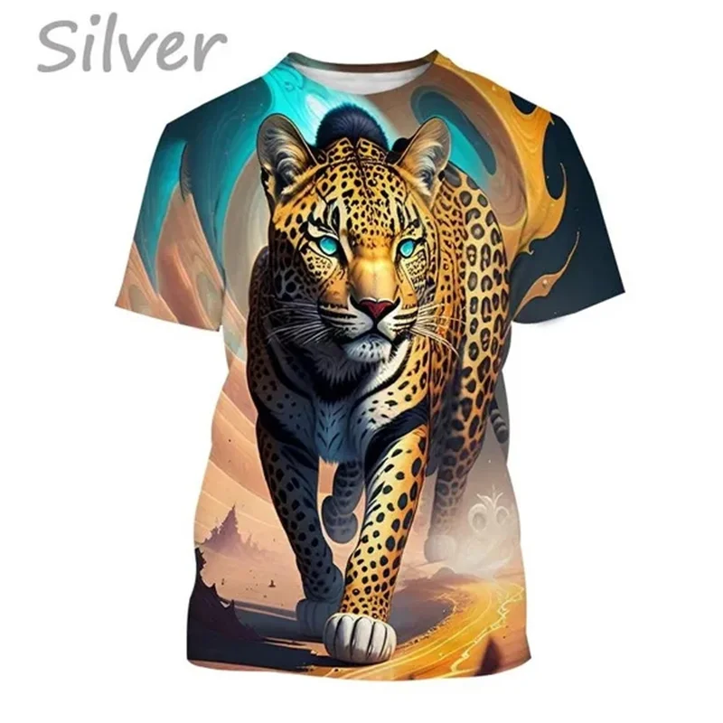 New Arrivals Cheetah 3D T Shirts Fashion Wild Animal Series Leopard Casual Street T-Shirt Comfortable Breathable Tops Tees Men