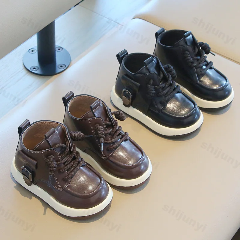 Children Ankle Boots 2025 Autumn Girls Toddler Non-slip Princess Boots Kids Outdoor Comfort Fashion PU Leather Short Boots