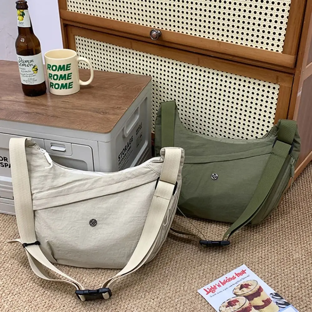 

Нейлоновая сумка через плечо в корейском стиле, большая вместительная парусиновая сумка из ткани Оксфорд, однотонная универсальная женская сумка для пельменей