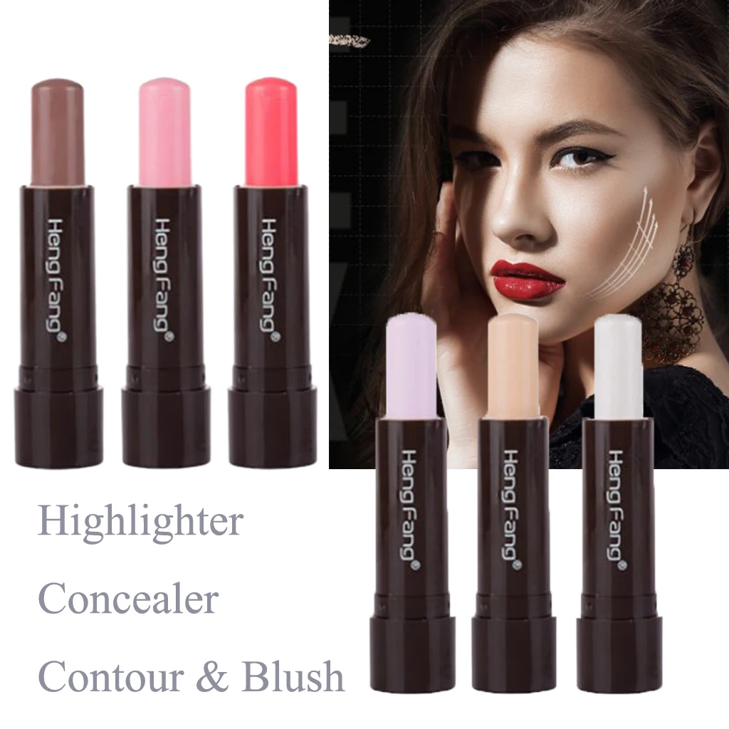 6 Smooth Texture Concealer Highlight Makeup Stick Set Cream Pen