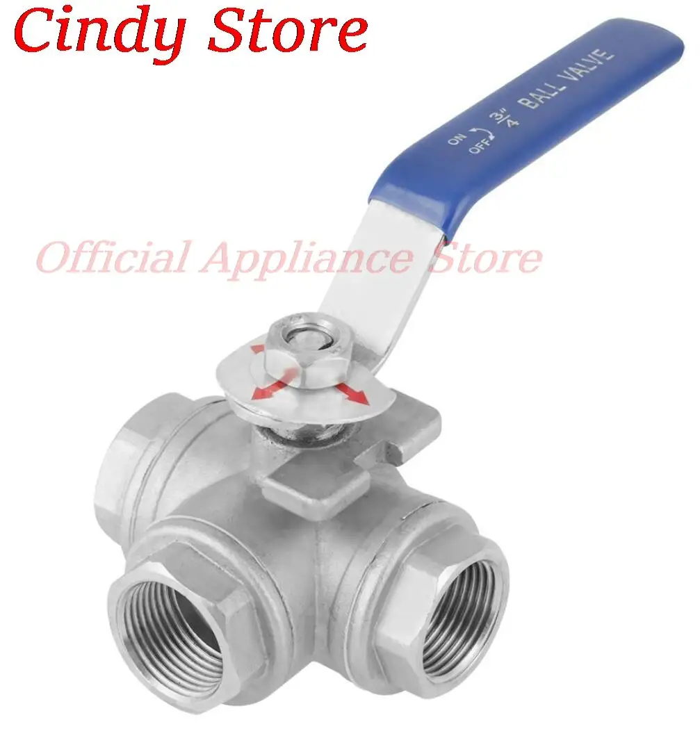 1PC 304 Stainless Steel Three-way Ball Valve L Type T Type 1/4
