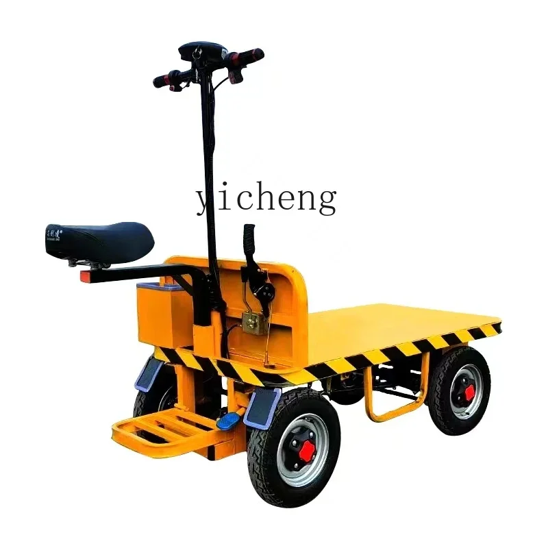 

Zz electric four-wheel truck stall trolley construction site pulling goods greenhouse transportation