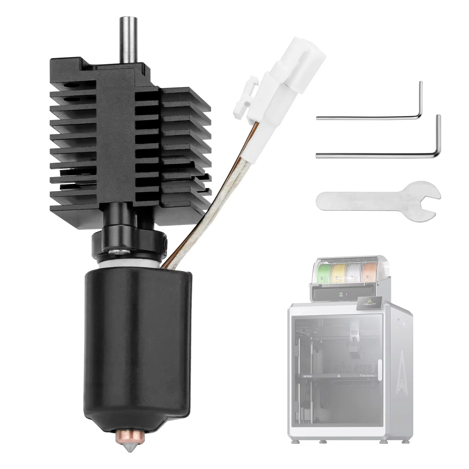 For Creality K2 K2Pro Hotend Kit Ceramic Heating Block Kit 0.4mm All-metal Integrated Quick Swap Nozzle 350°C For Creality K2Pro