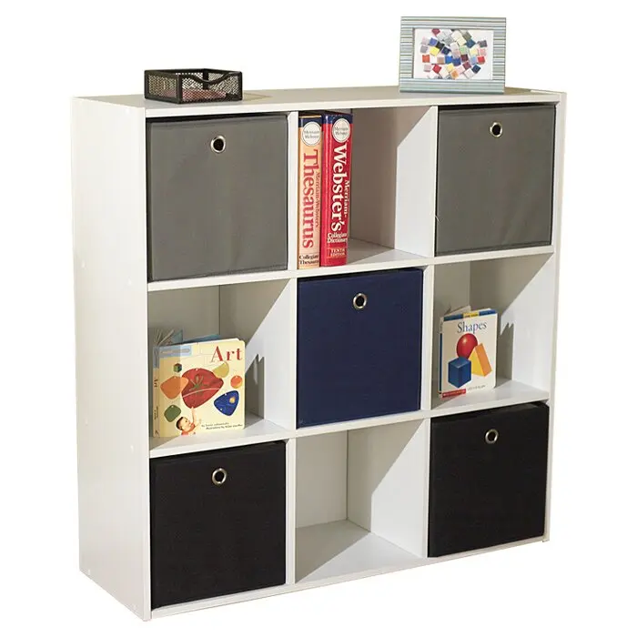 

Würfel Bücherregal Mit Behältern Holz Lagerung Display Organizer 9-Würfel Bücherregale Für Wohnzimmer Freistehende Dekorative La