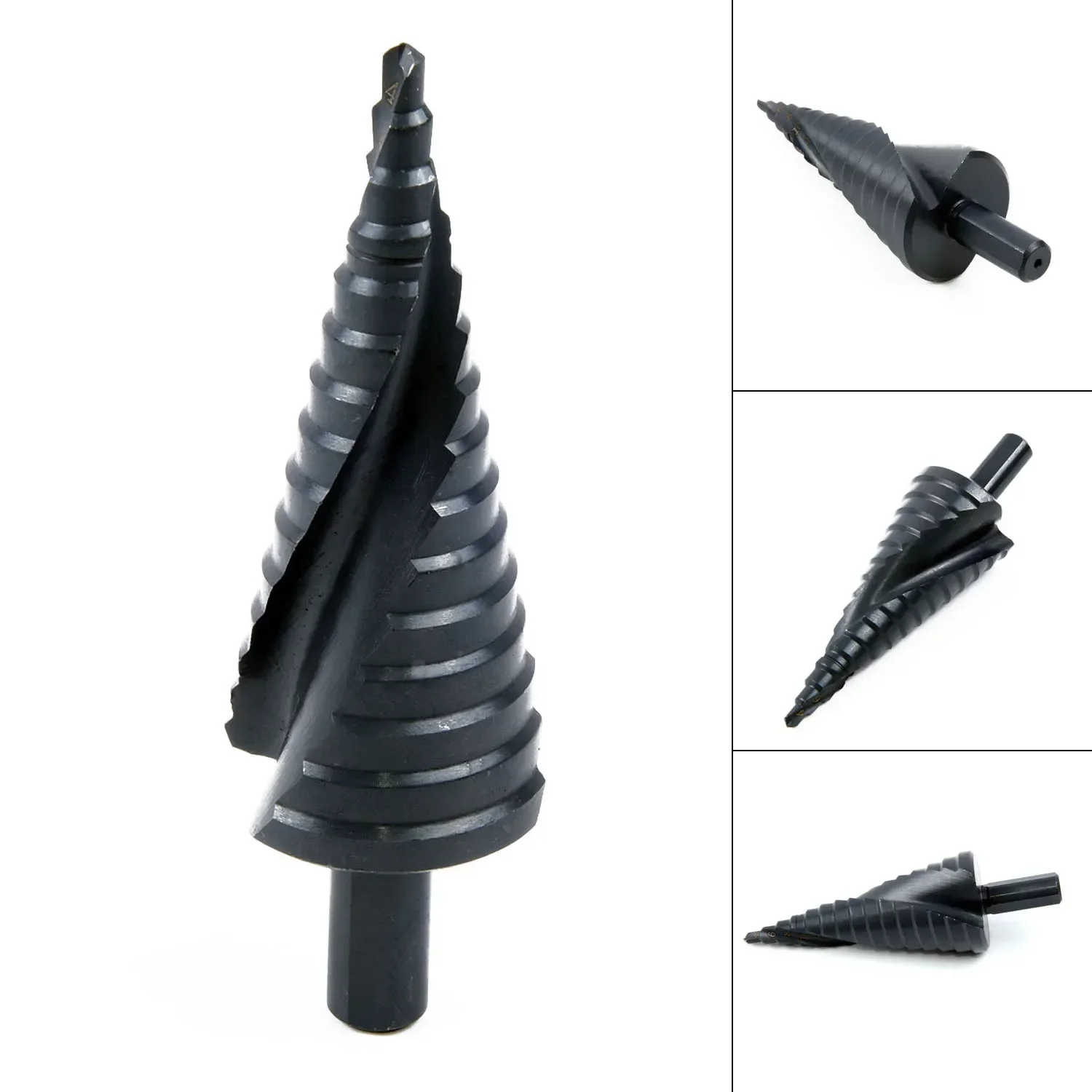 Triangle Round Handle HSS Spiral Step Cone Drill Bit Metal Hole Cutter Nitride