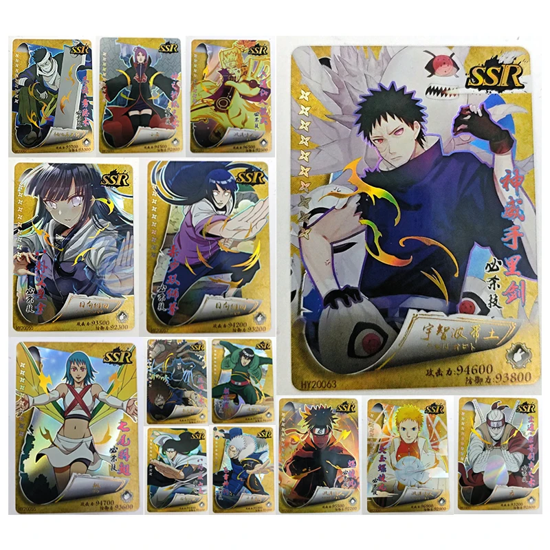 Anime Naruto SSR Card Characters Uzumaki Naruto Hyuga Hinata Konan Uchiha Obito Collectible Cards Christmas Birthday Gifts Toys