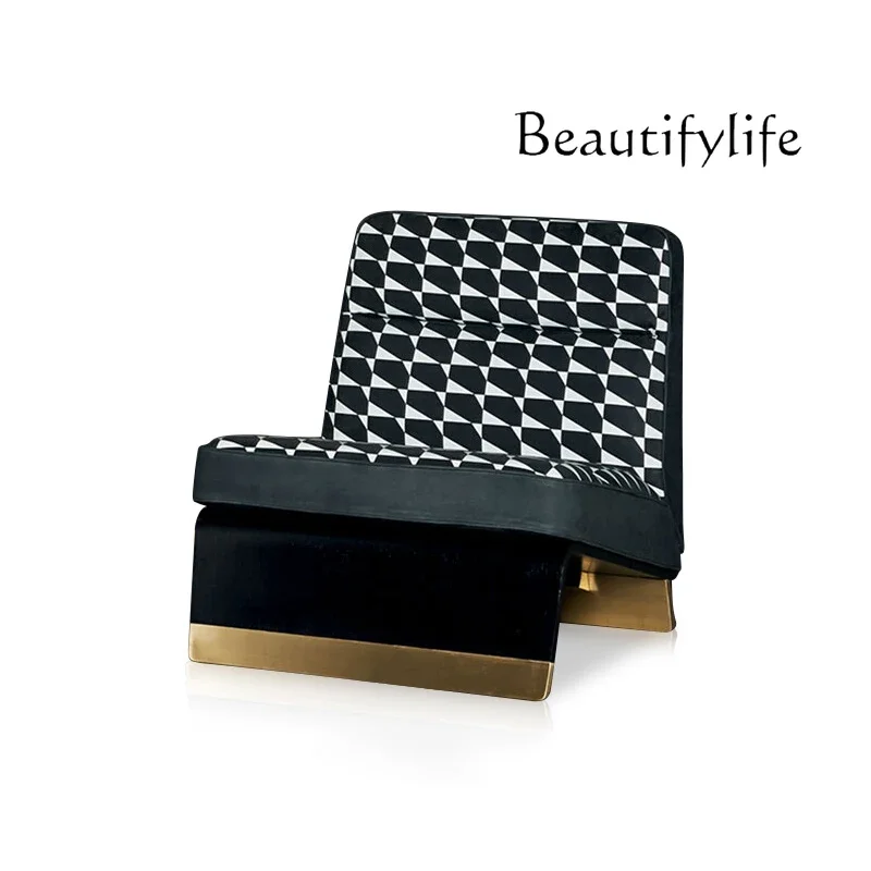 Italian Simple and Light Luxury Household Single Leisure Chair Designer Stainless Steel Sofa Armchair