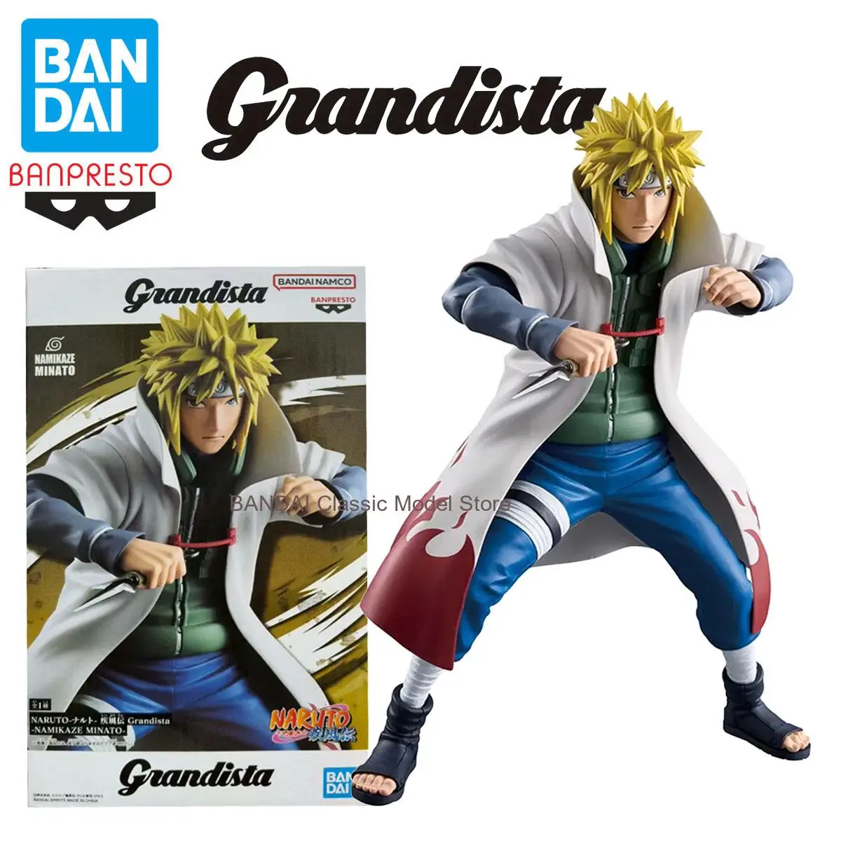 

100%Authentic BANDAI Spirits Original Naruto Shippuuden Namikaze Minato Grandista Anime Cartoon Garage Kit Gifts Toys Model