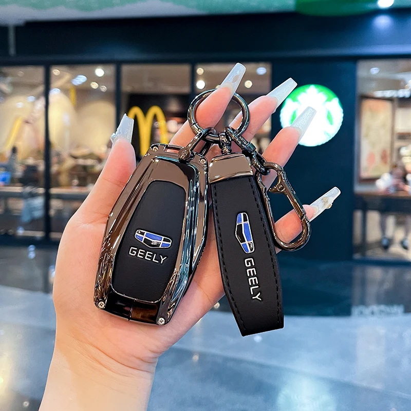 Car Key Cover Case for Geely Coolray X6 X7 EX7 Geometry C Emgrand Global Kulrey Hawk GX7 Okavango NL3 SUV GT GC9
